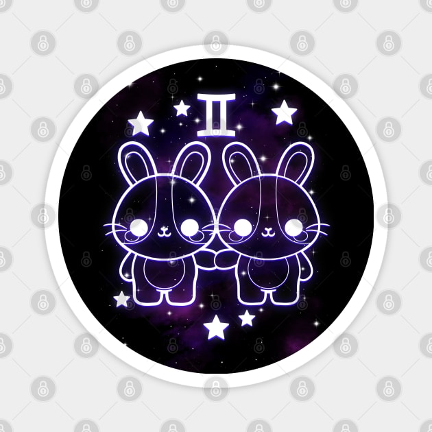 Gemini kawaii zodiac sign Magnet by NemiMakeit